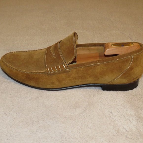 Sutor Mantellassi Tan Calf Suede Penny Loafers US 10 main image 4